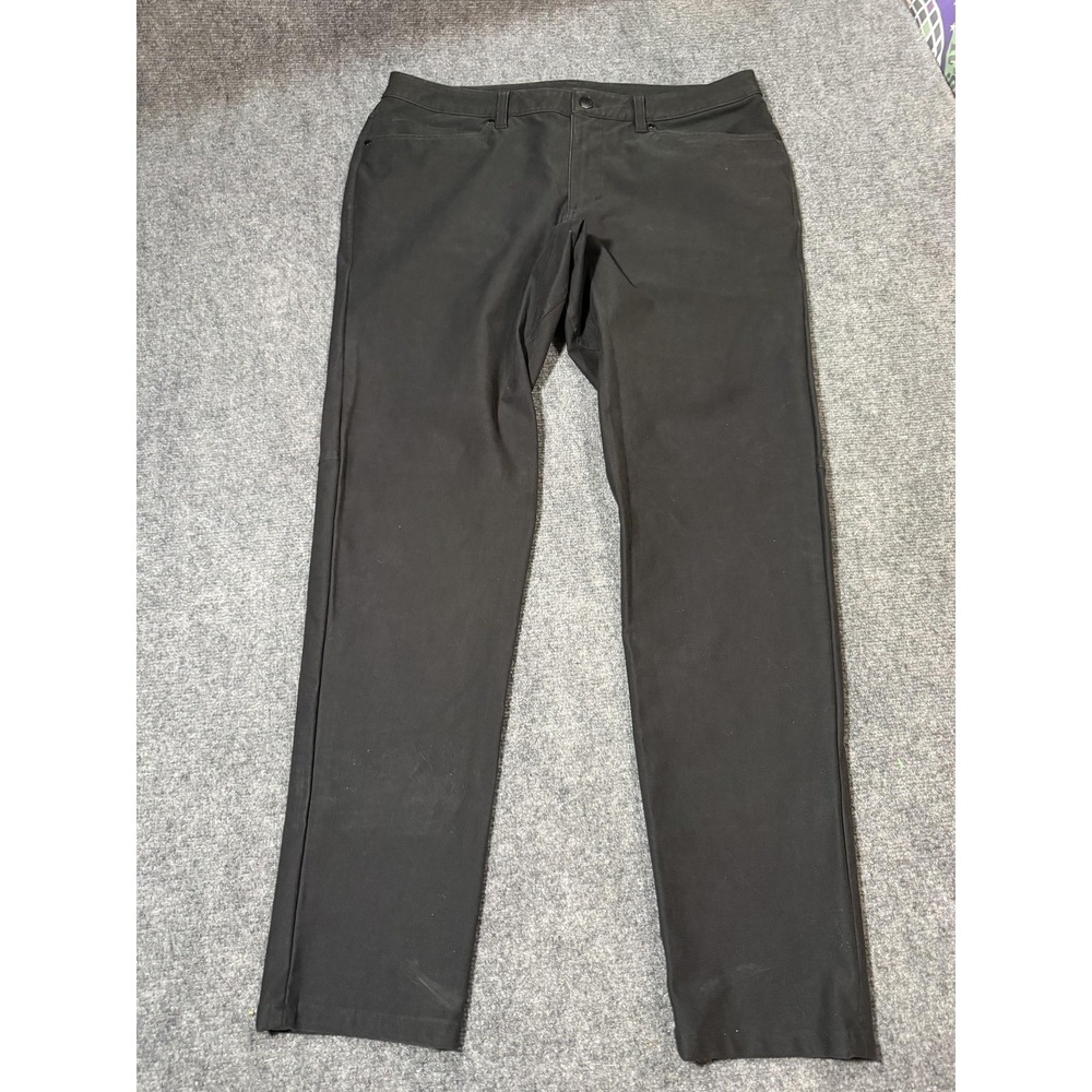 Lululemon Pants Mens 36x32 Black ABC Stretch Chino Straight Leg Golf Casual